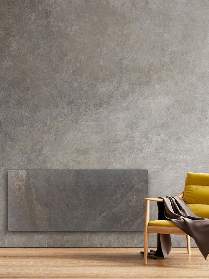 Climastar Smart Pro horizontal heater in caliza stone finish
